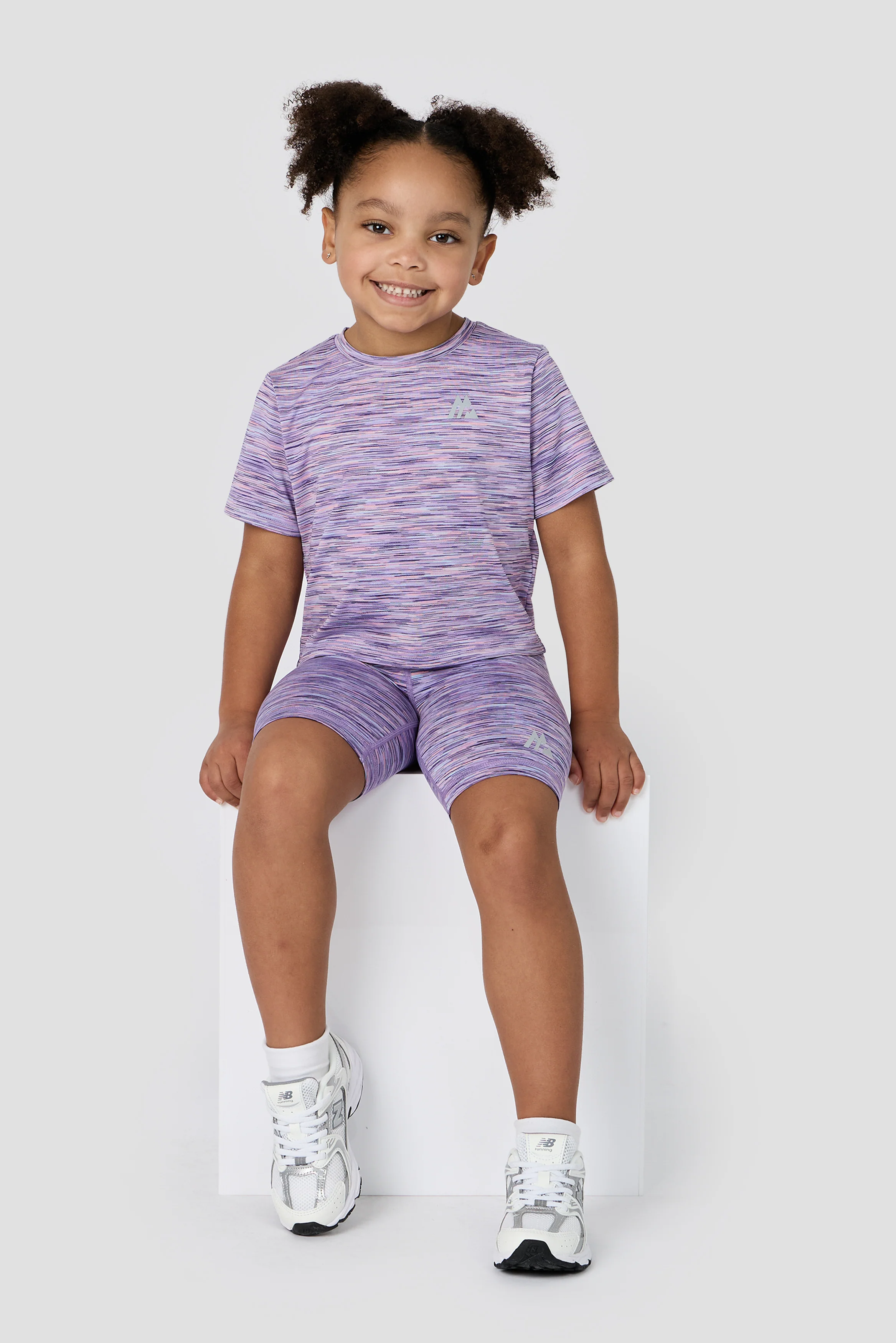 Infant Girls Trail T-Shirt/Cycling Short Set - Purple/Lilac/Pink - Image 3