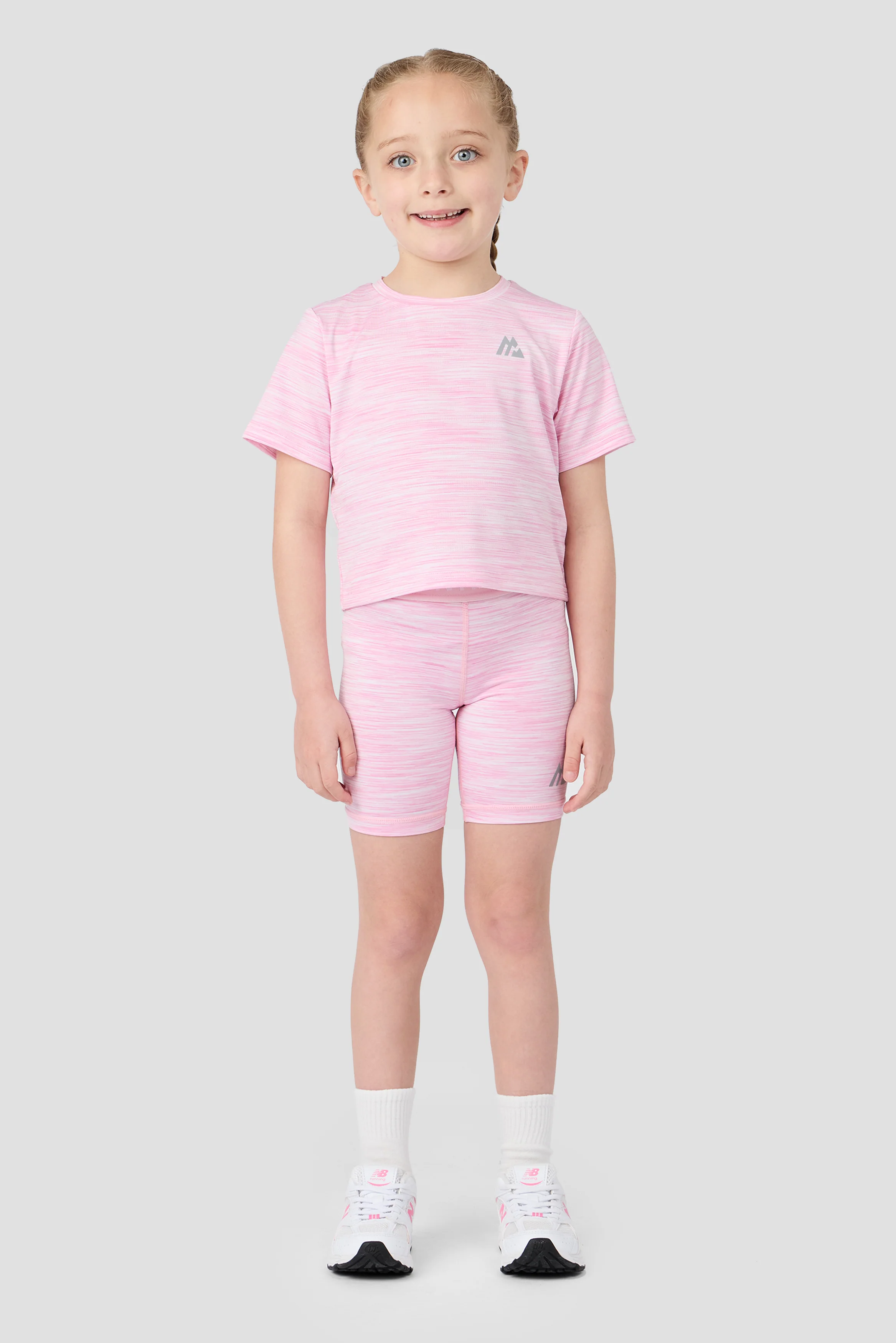 Infant Girls Trail T-Shirt/Trail Cycling Short - Soft Pink/White