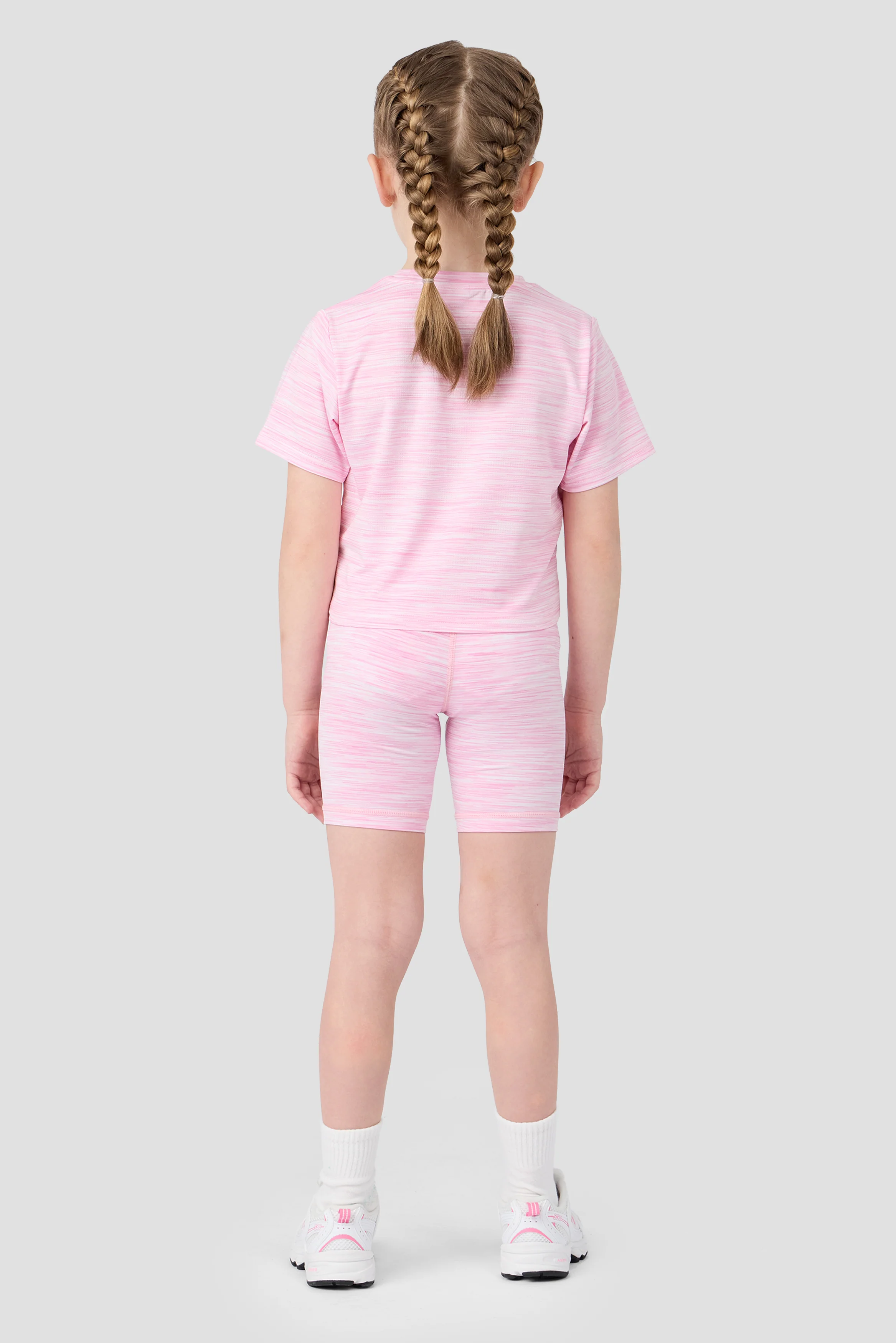 Infant Girls Trail T-Shirt/Trail Cycling Short - Soft Pink/White - Image 2