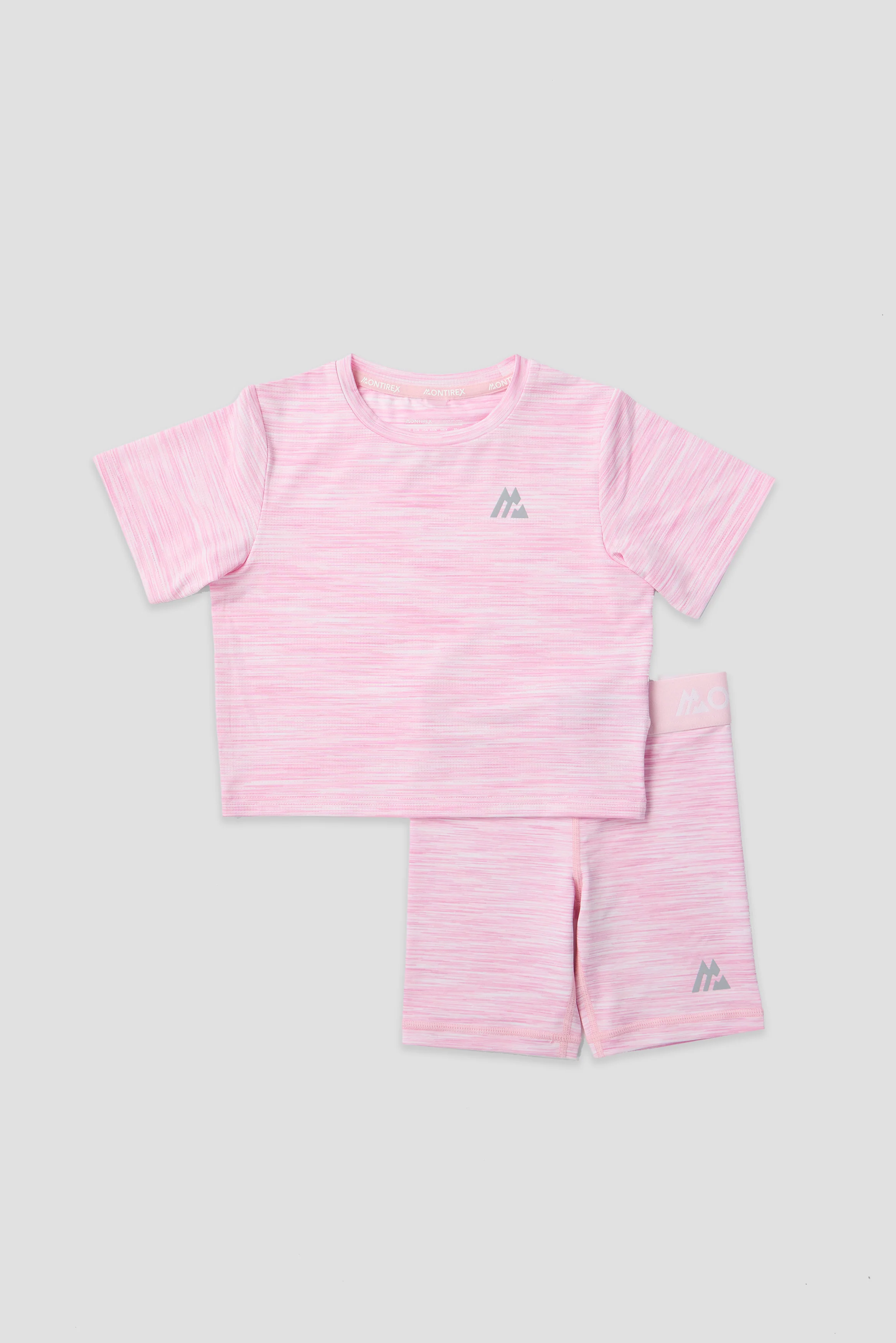 Infant Girls Trail T-Shirt/Trail Cycling Short - Soft Pink/White - Image 4