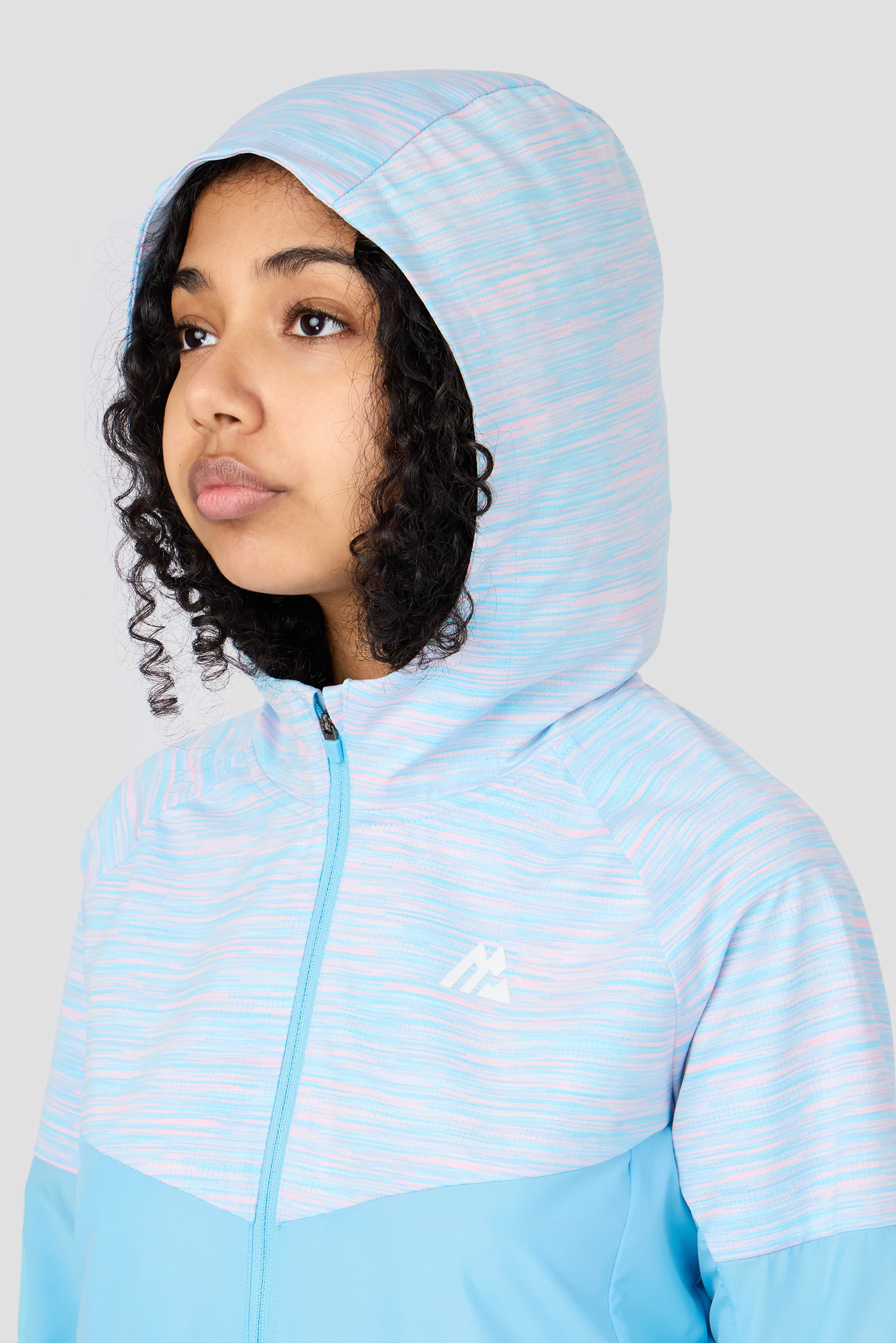 Girls Trail Windbreaker - Light Blue/Pink - Image 6