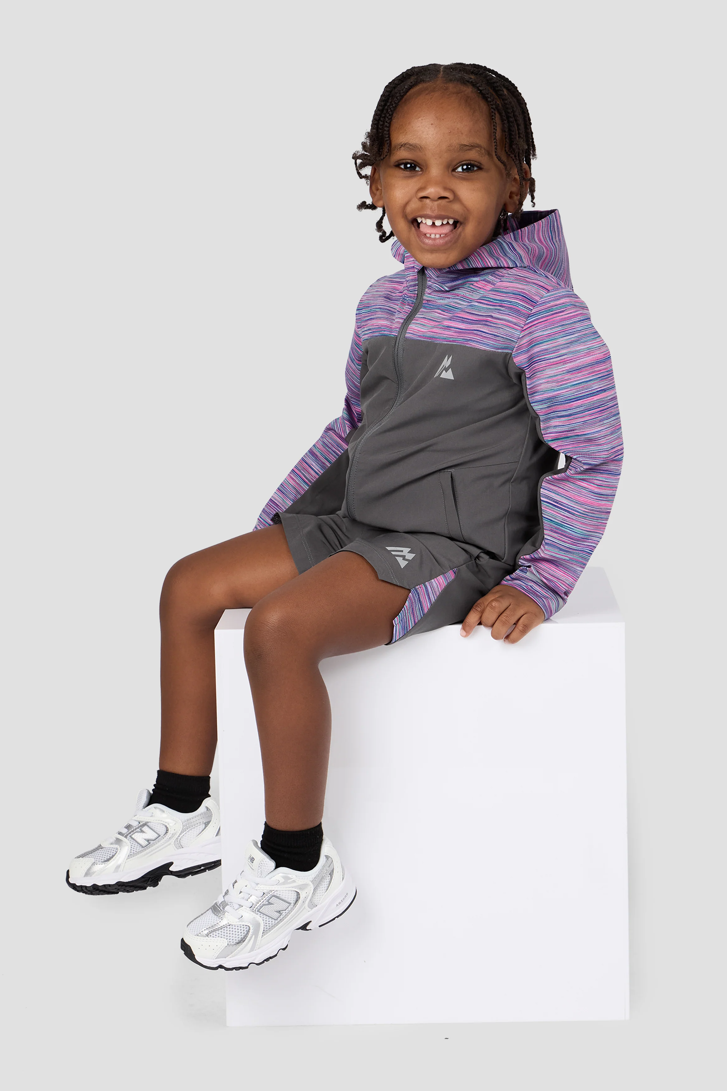 Infant Boys Trail Windbreaker - Grey/Pink/Purple/Blue - Image 3