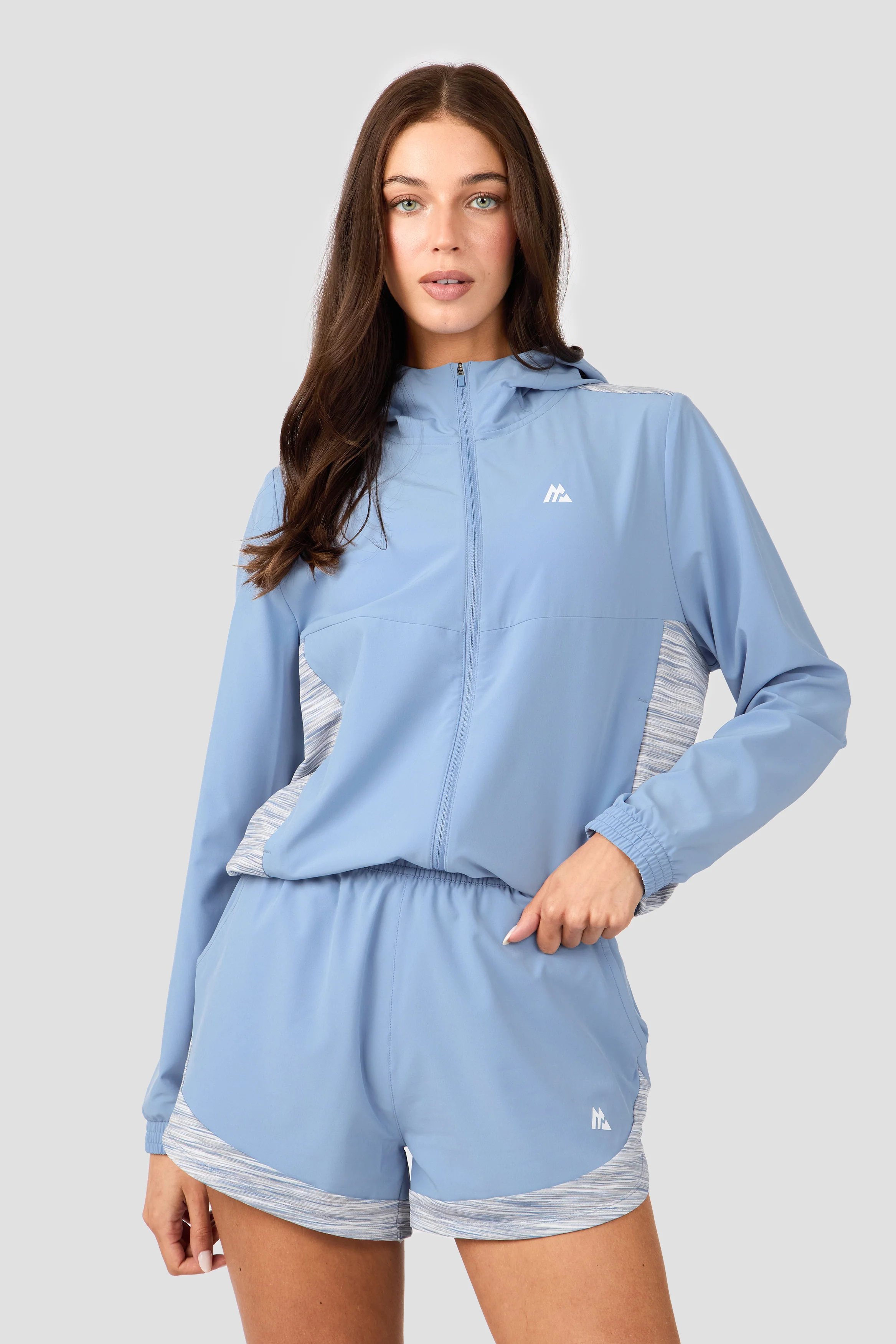Women's Trail Windbreaker - Light Blue/Grey Multi