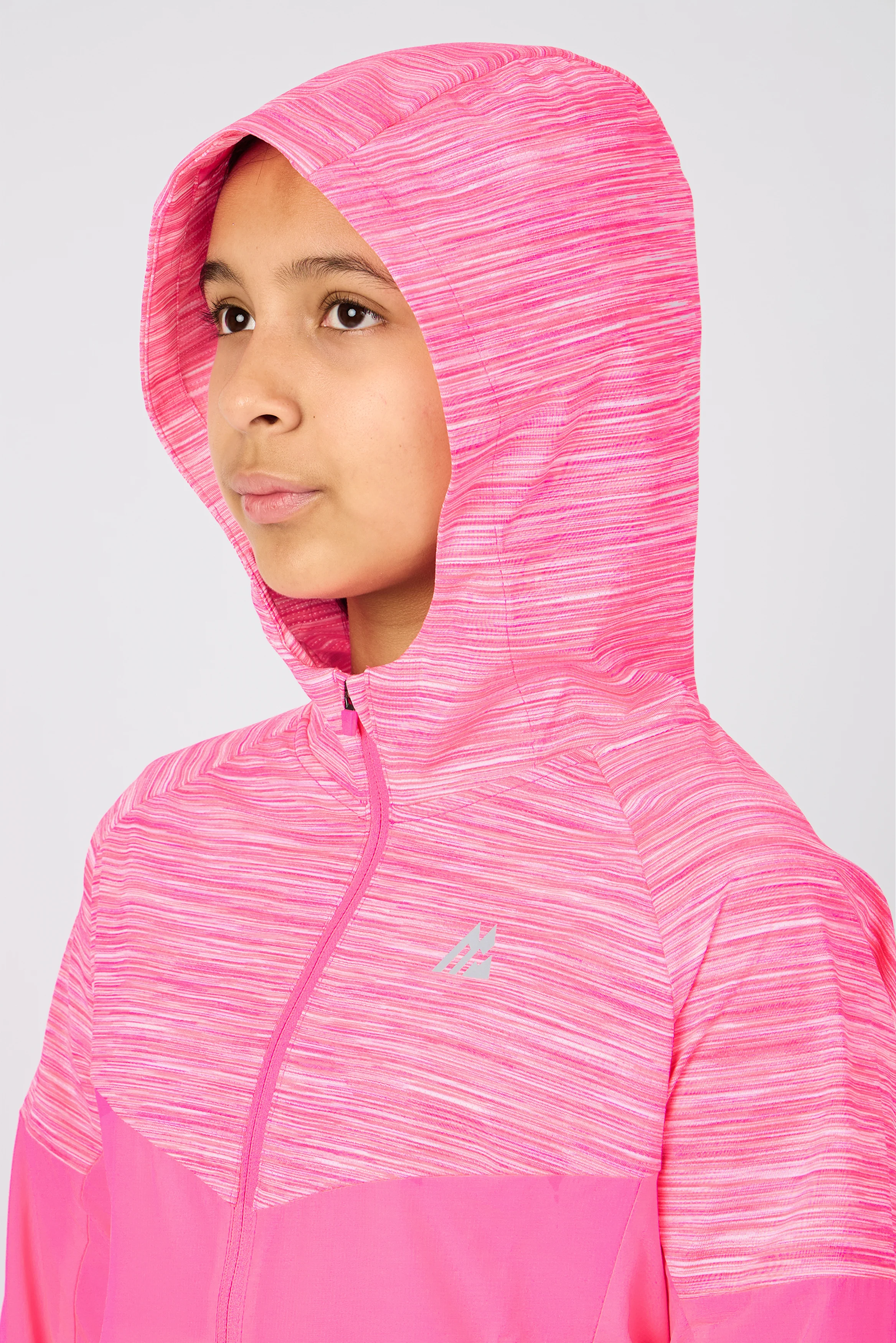 Girls Trail Windbreaker - Neon Pink Multi/White - Image 5