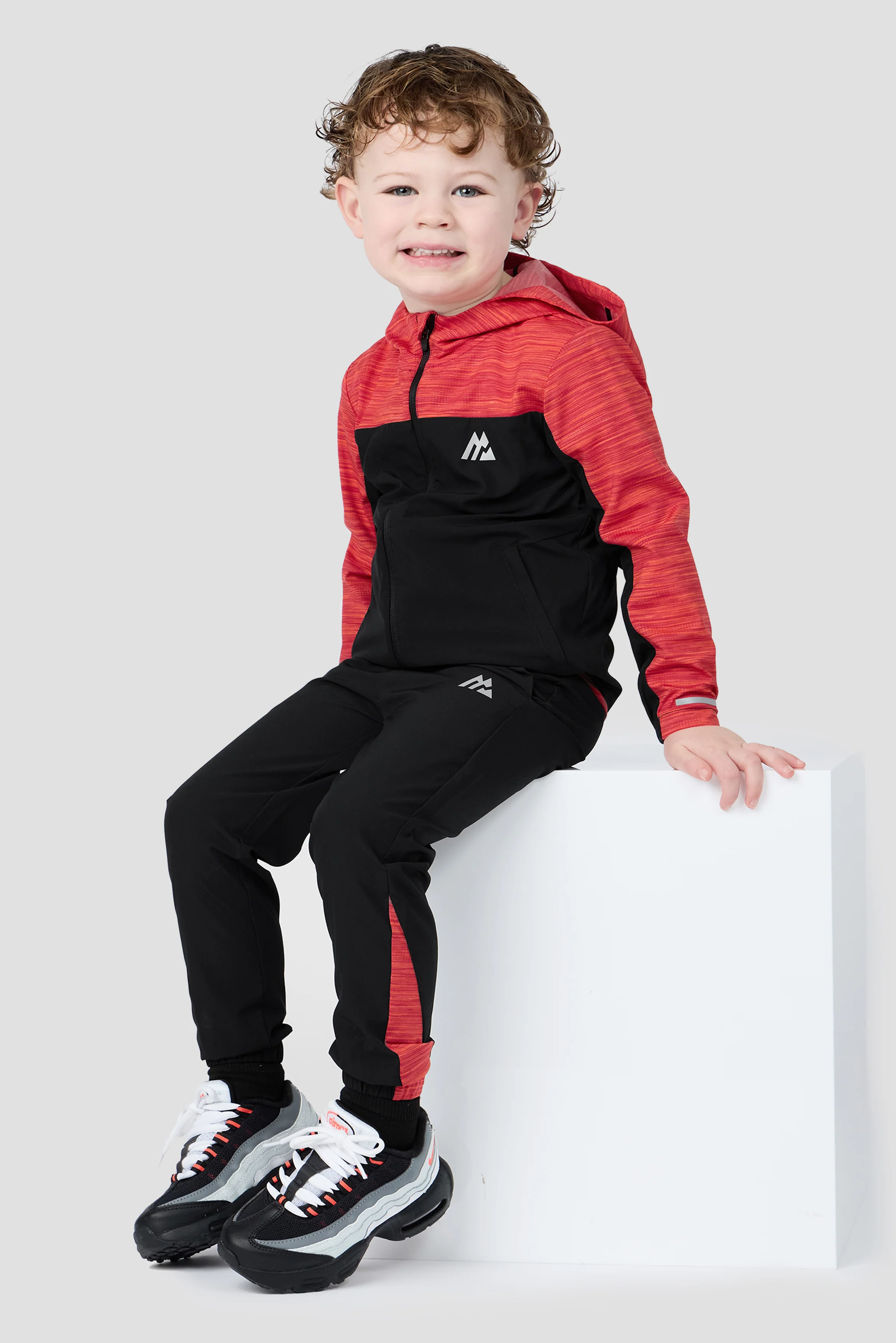 Infant Boys Trail Windbreaker/Pant Set - Black/Red/Orange - Image 3