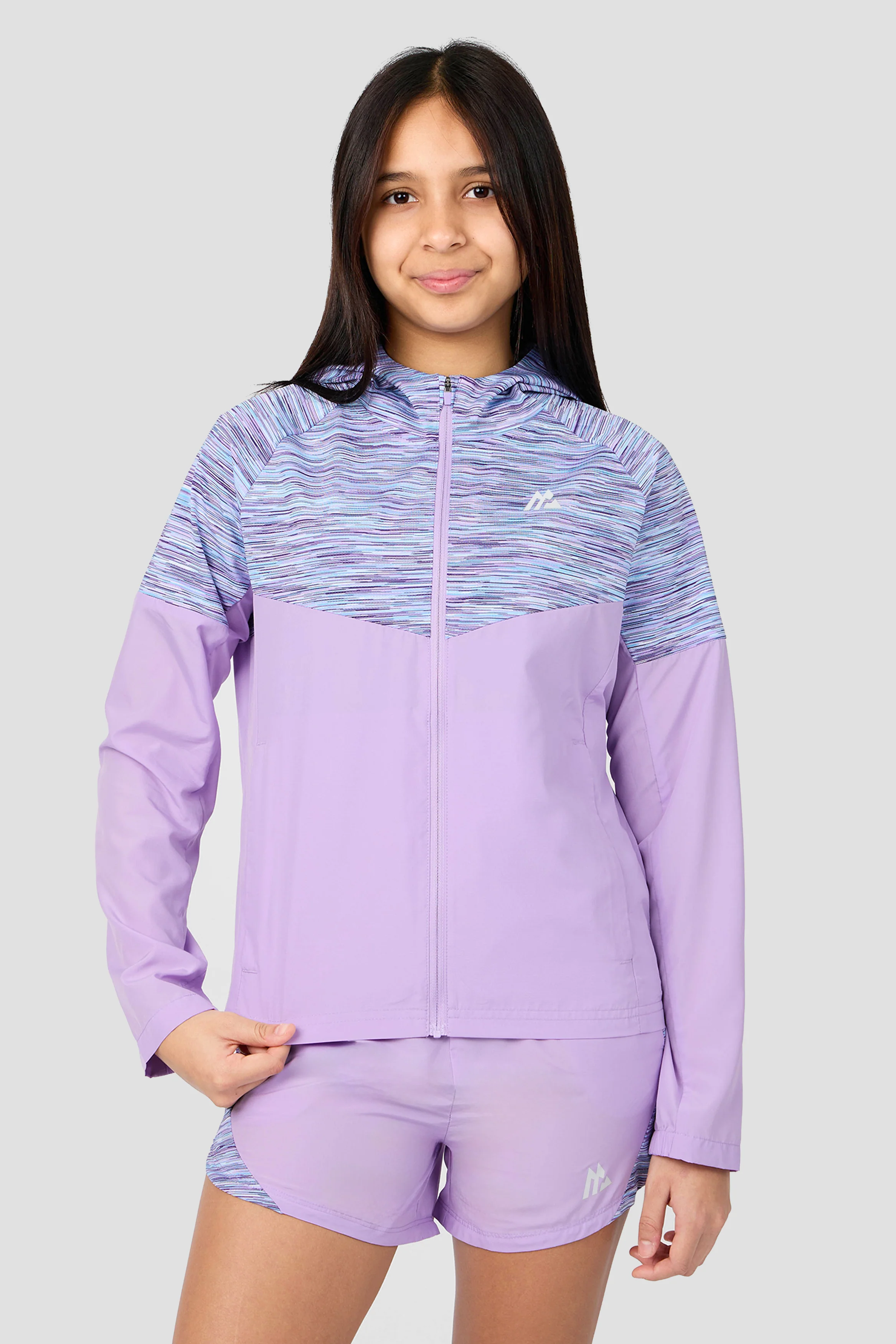 Girls Trail Windbreaker - Lilac/Blue/White
