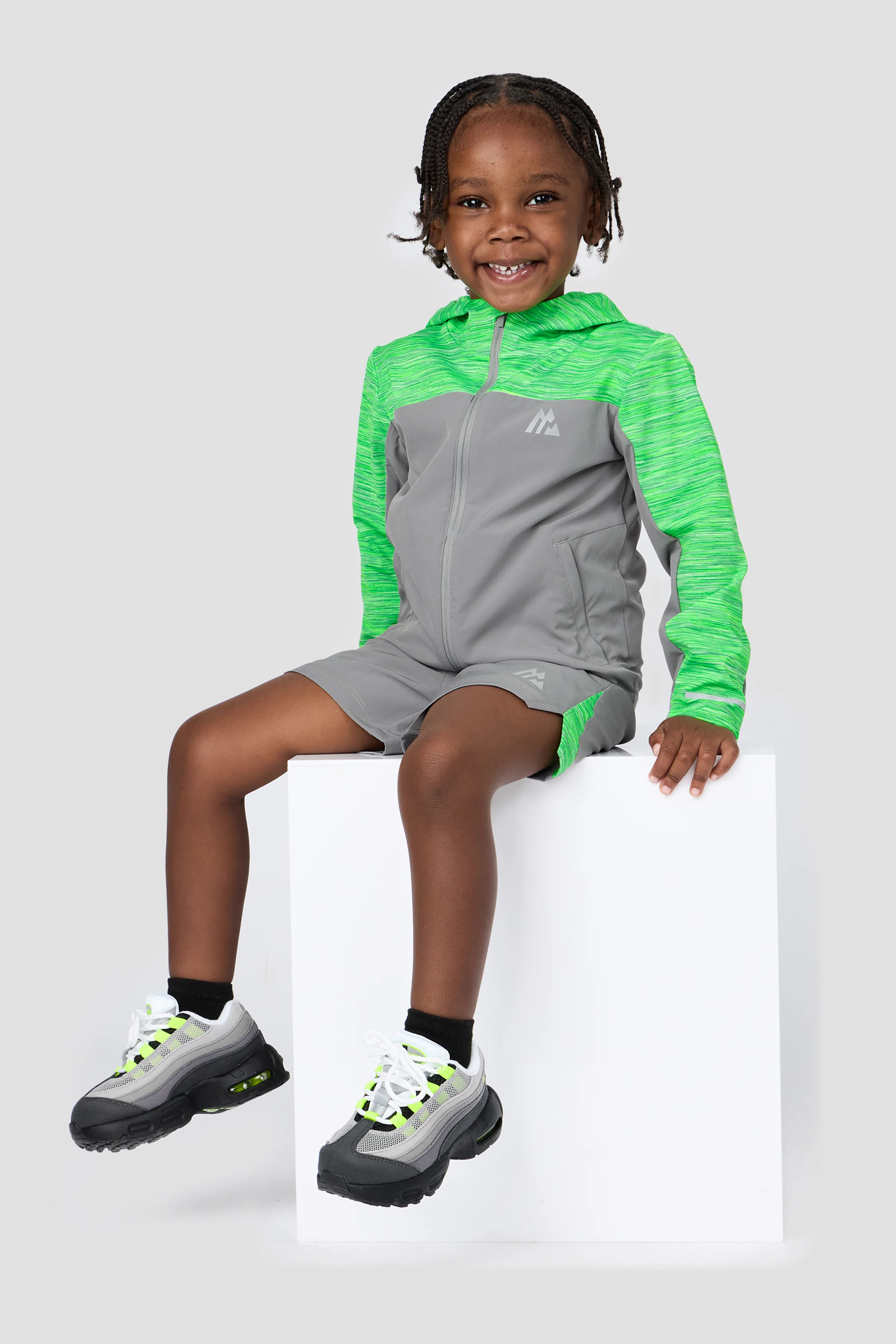 Infant Boys Trail Windbreaker - Grey/Neon Green - Image 3