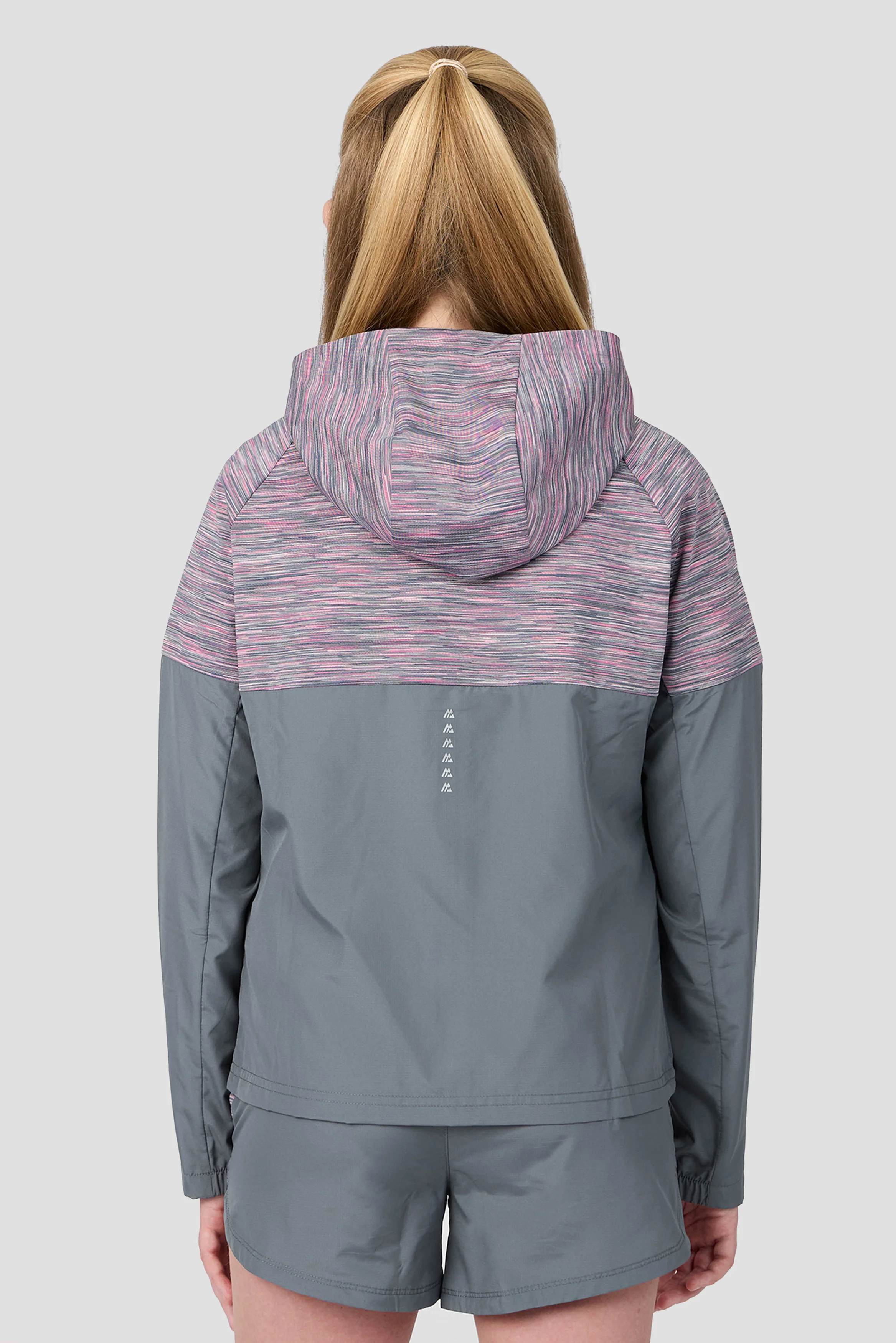 Girls Trail Windbreaker - Grey Multi/Pink - Image 2