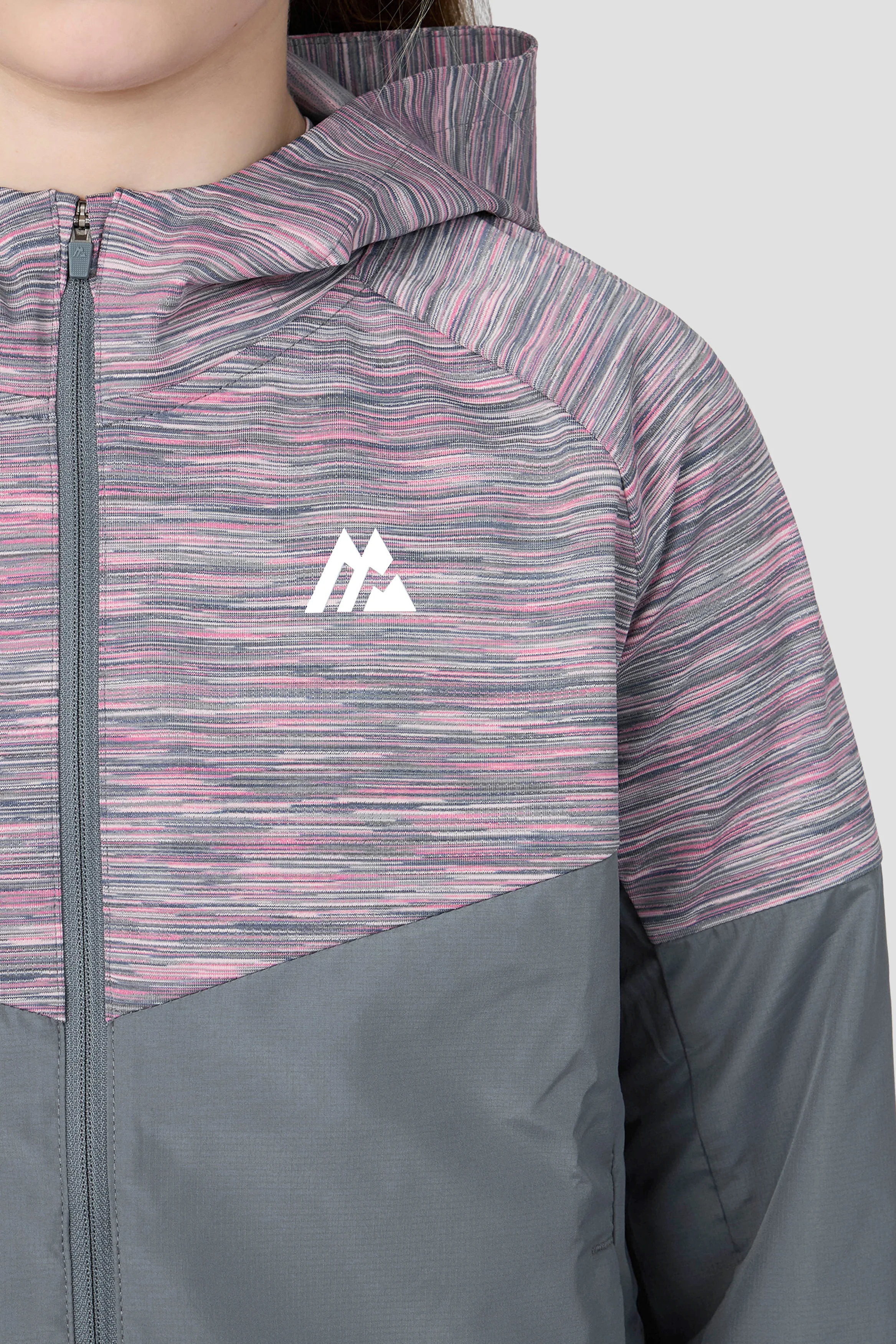 Girls Trail Windbreaker - Grey Multi/Pink - Image 3