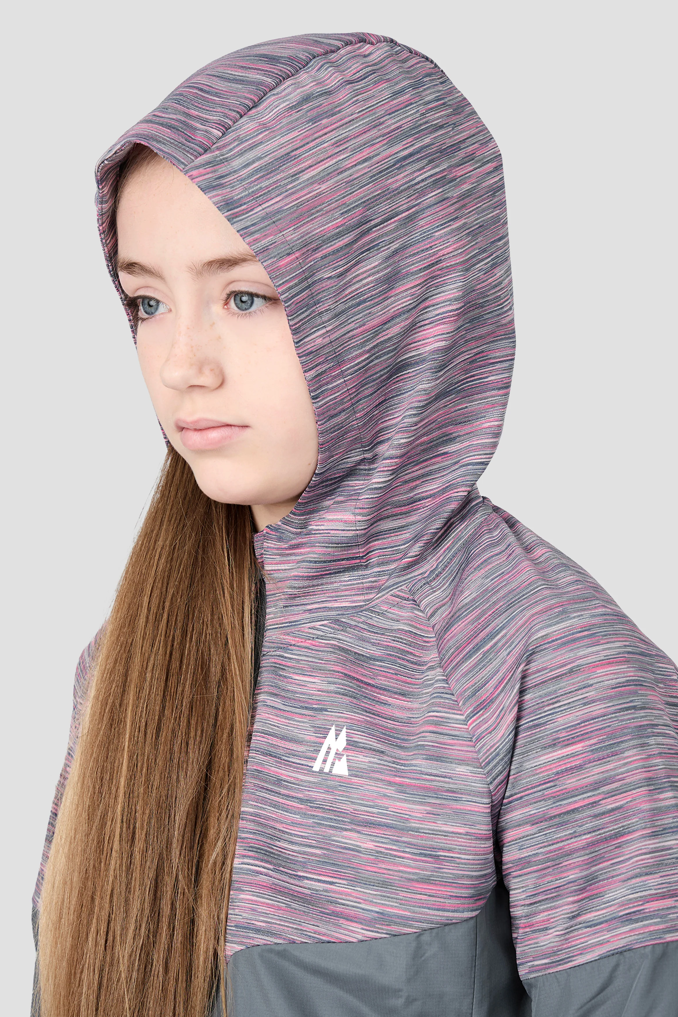 Girls Trail Windbreaker - Grey Multi/Pink - Image 5