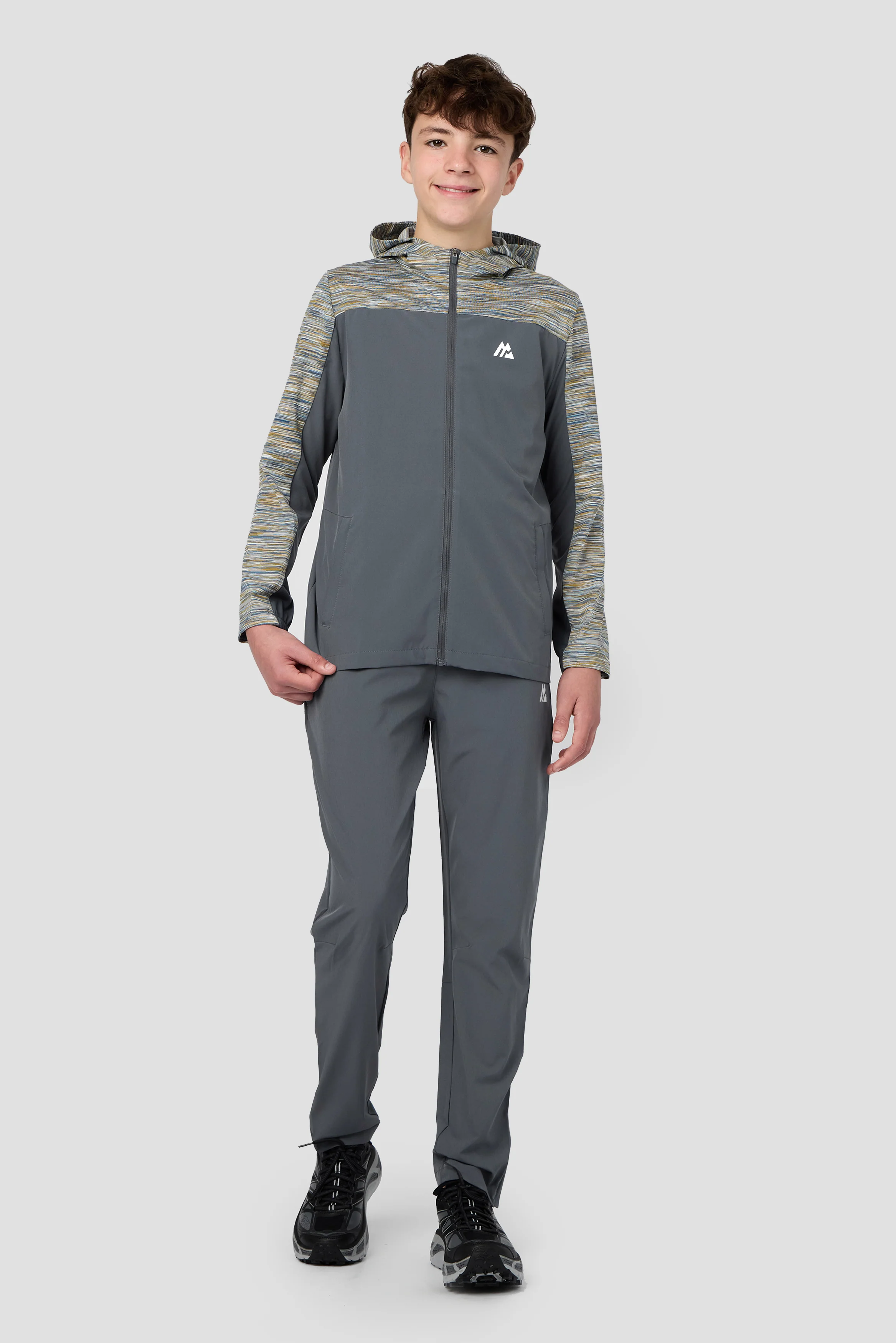 Boys Trail Windbreaker - Grey/Blue/Orange - Image 3