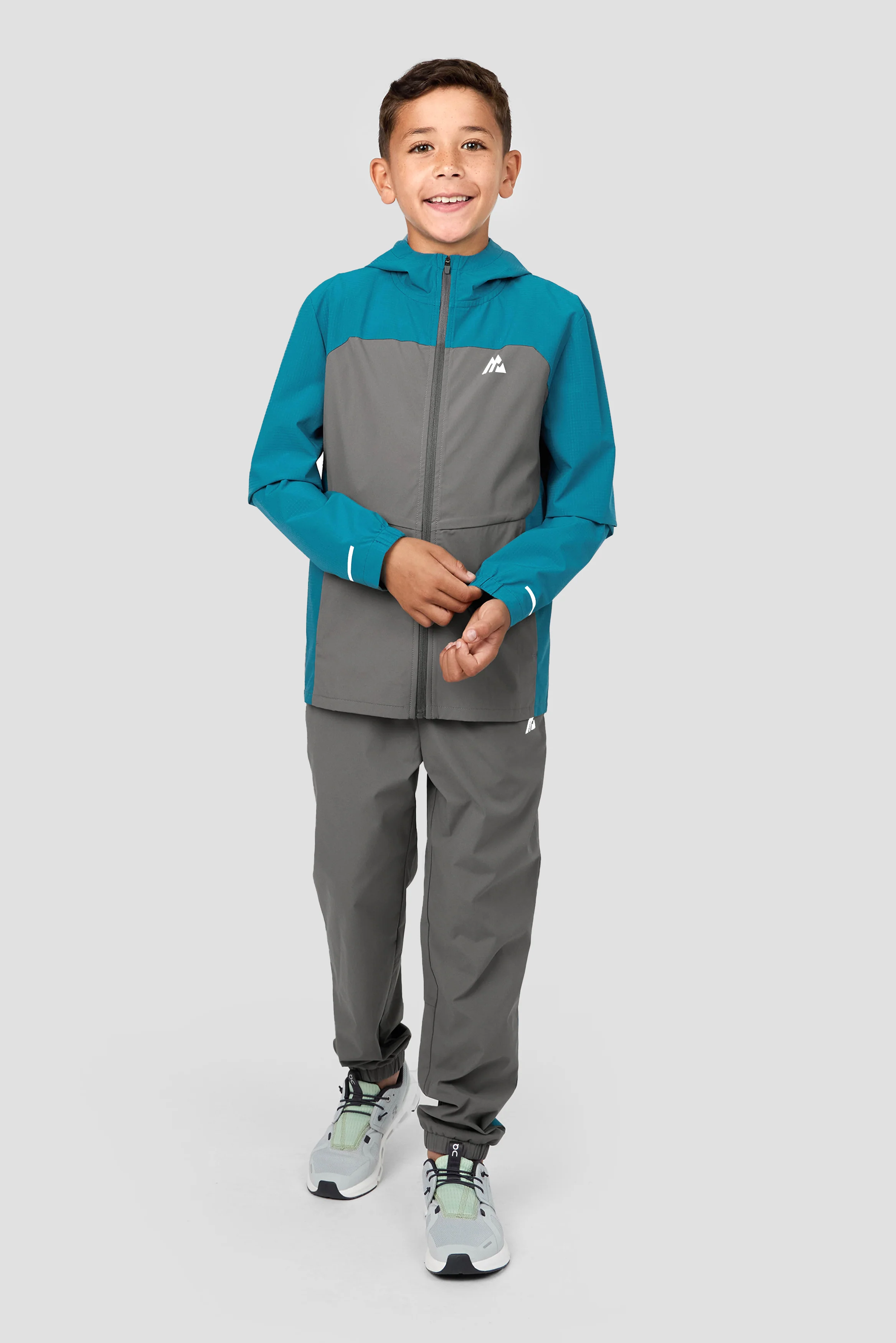 Boys Trek Tech Jacket - Duck Blue/Cement Grey - Image 3