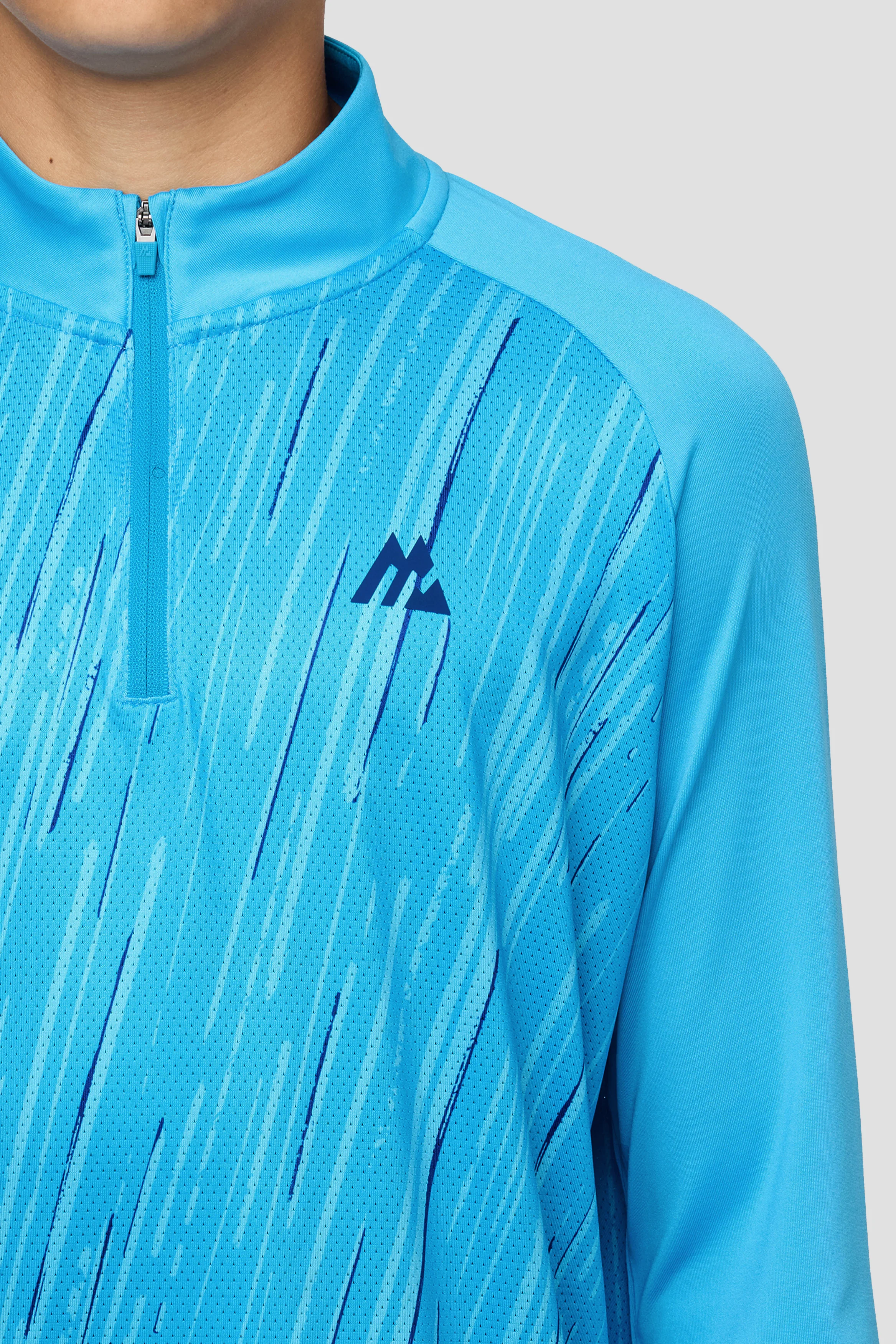Boys Vigour 1/4 Zip - Maya Blue/Neon Sky - Image 3