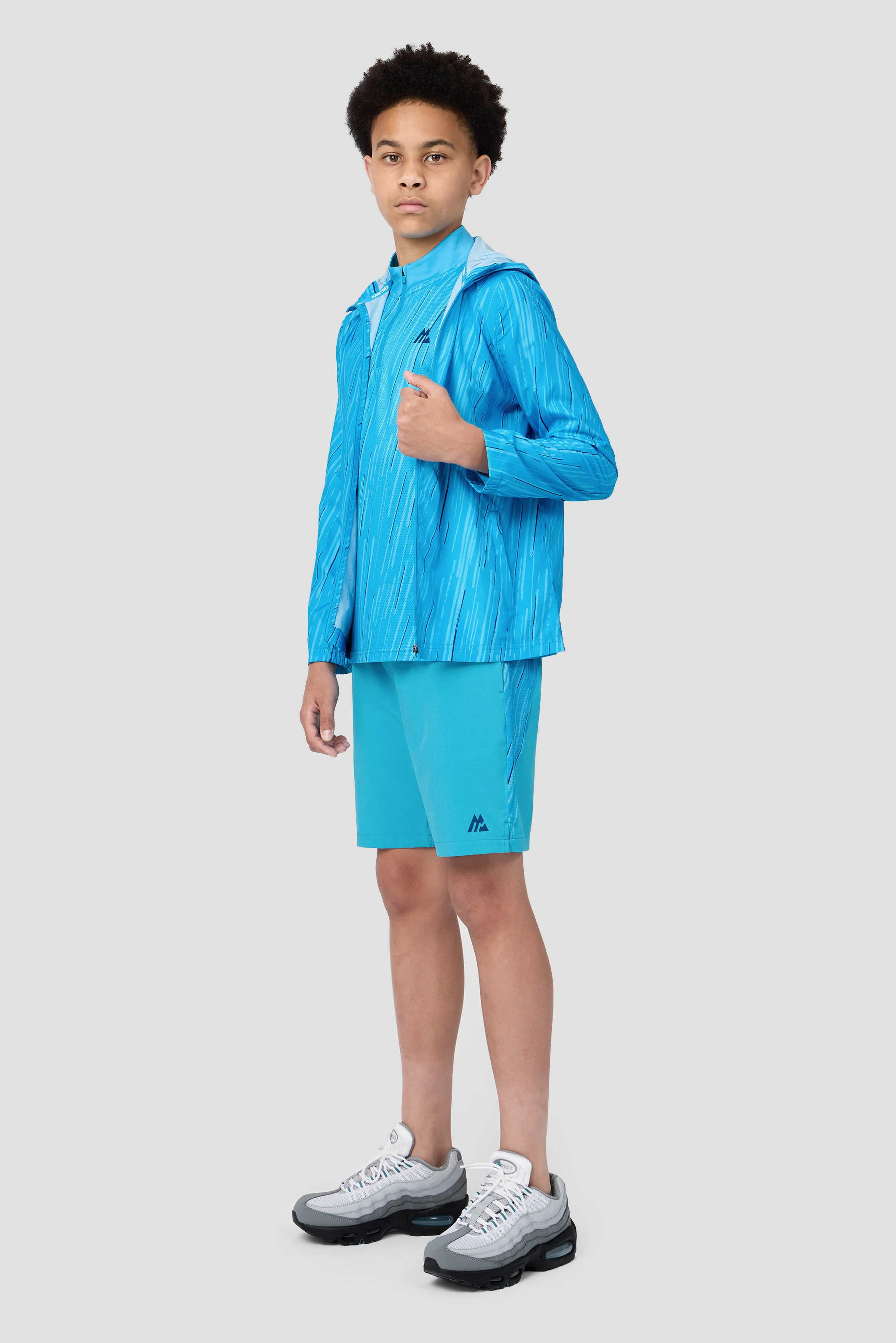 Boys Vigour 1/4 Zip - Maya Blue/Neon Sky - Image 4