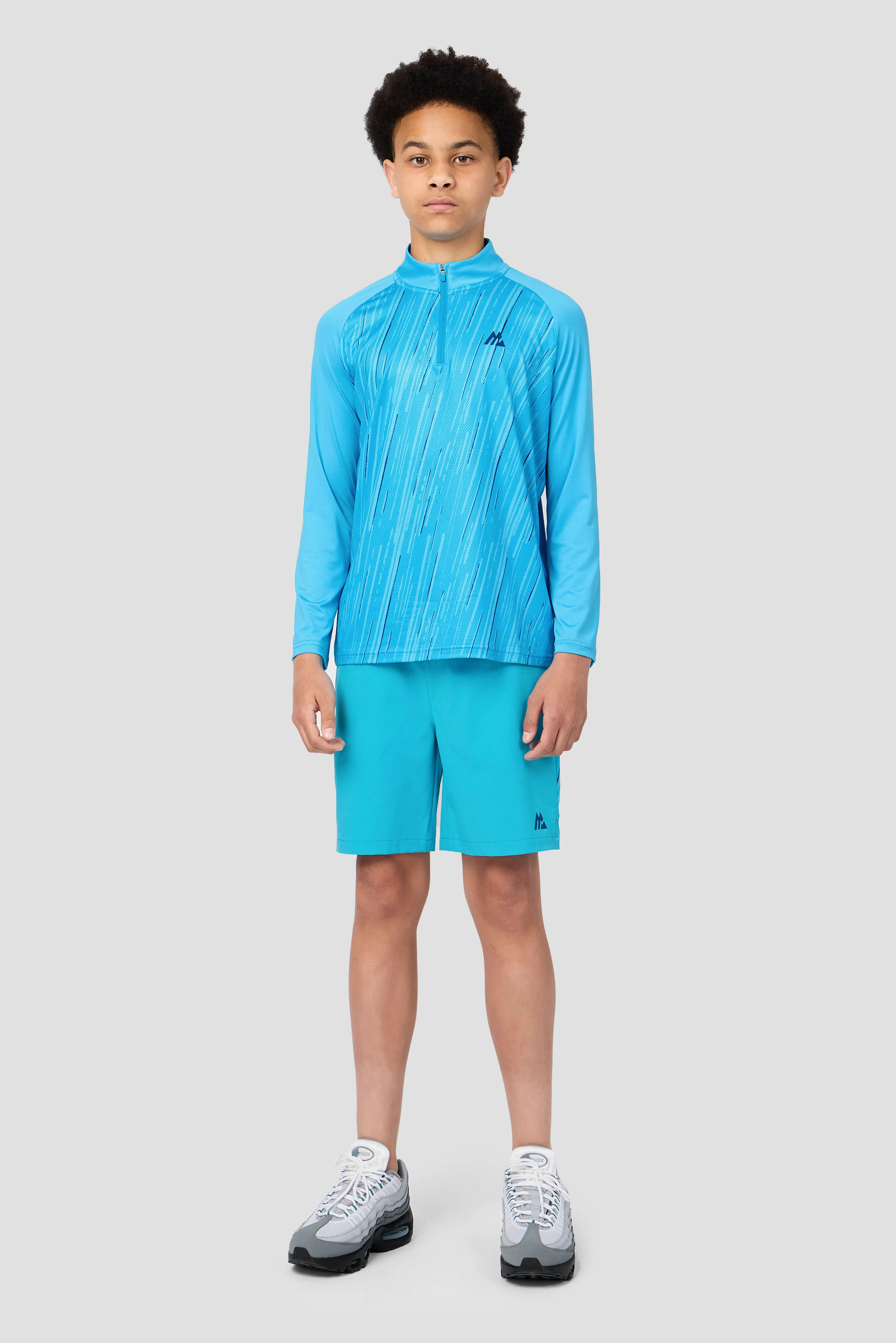 Boys Vigour 1/4 Zip - Maya Blue/Neon Sky - Image 5