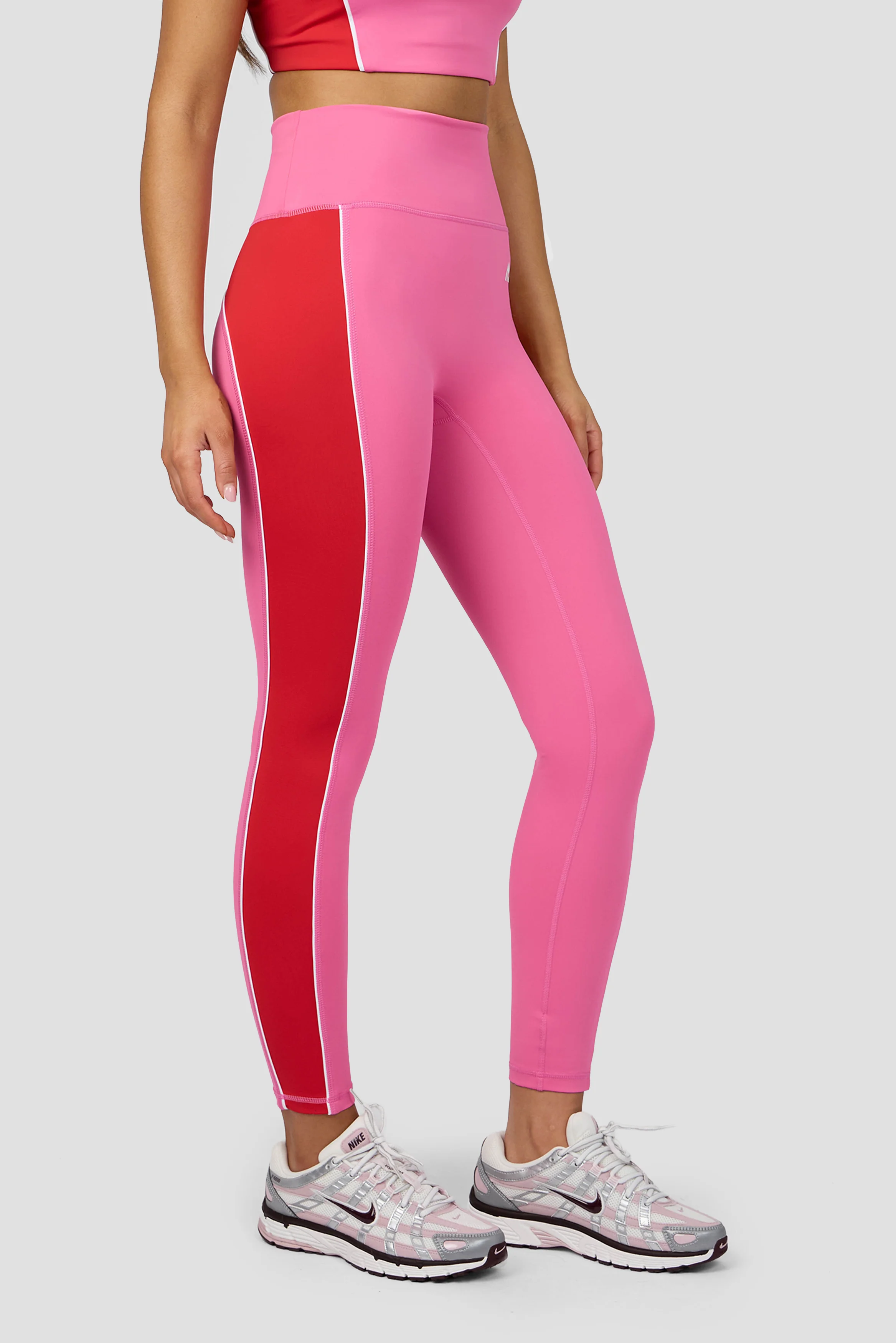 Vitality Legging - Peony Pink/Poppy Red/White - Image 2