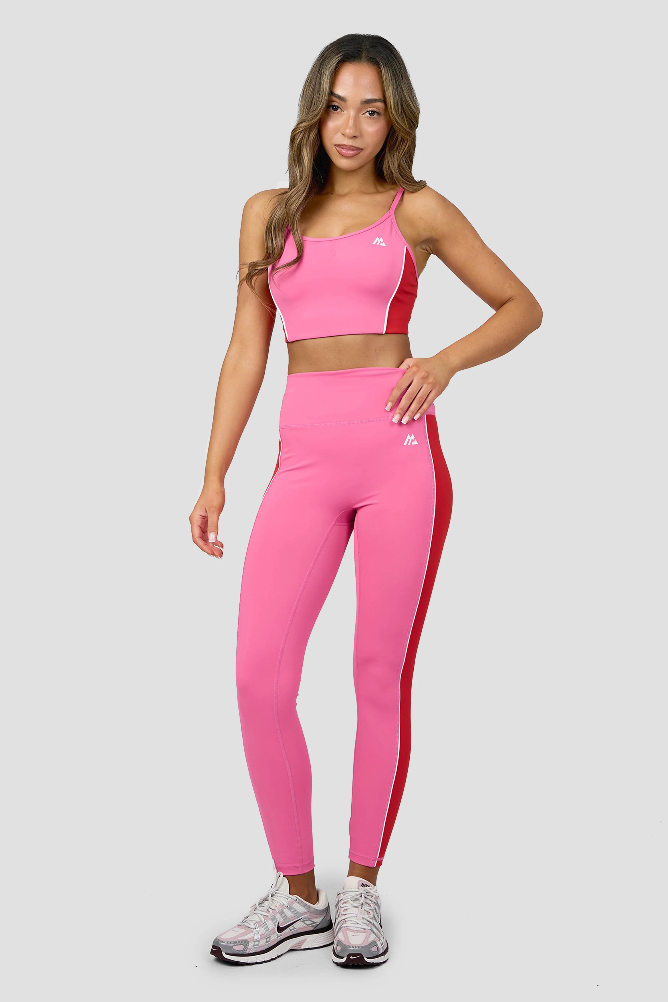 Vitality Legging - Peony Pink/Poppy Red/White - Image 3