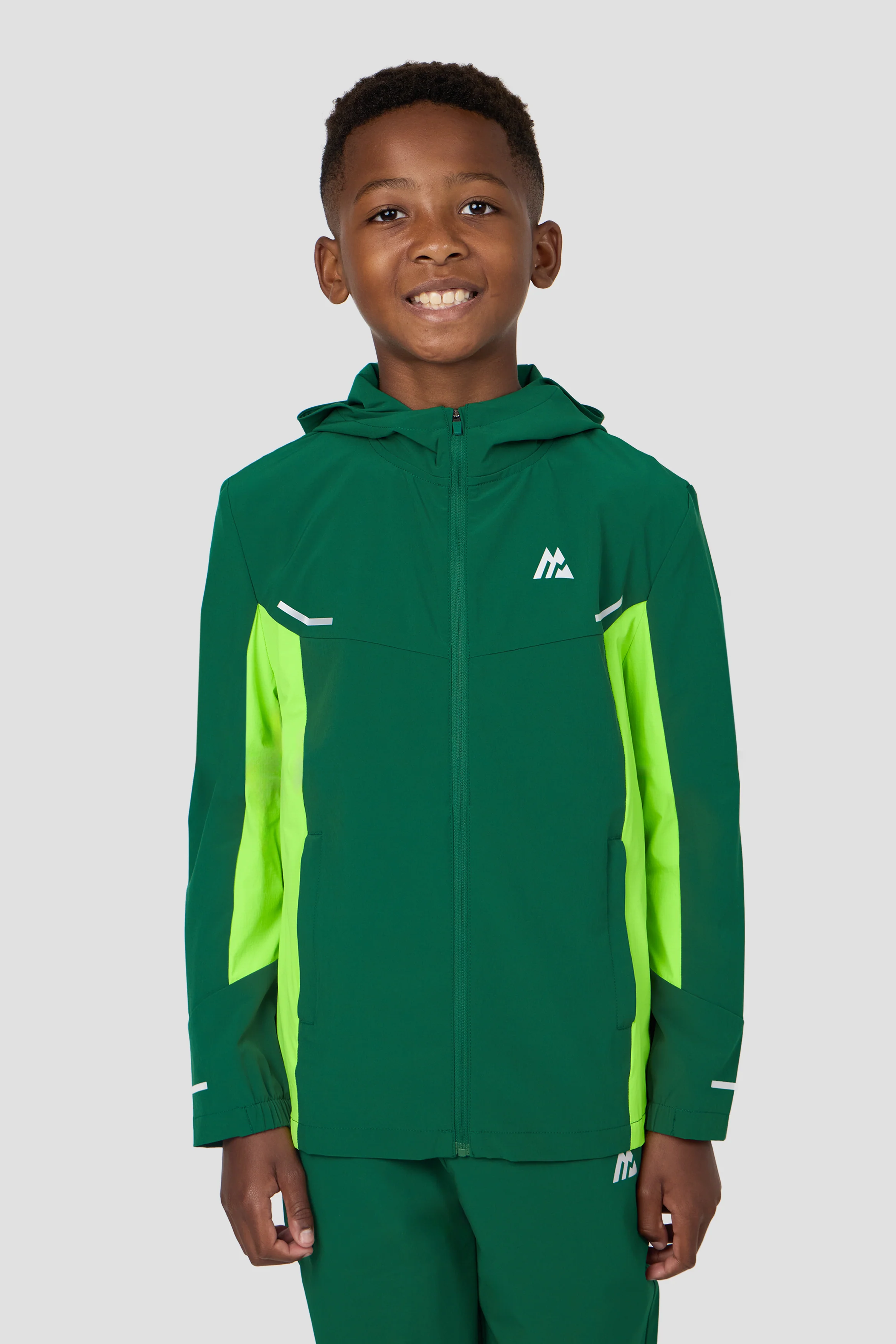 Boys Vortex Jacket - Sherwood/Neon Green
