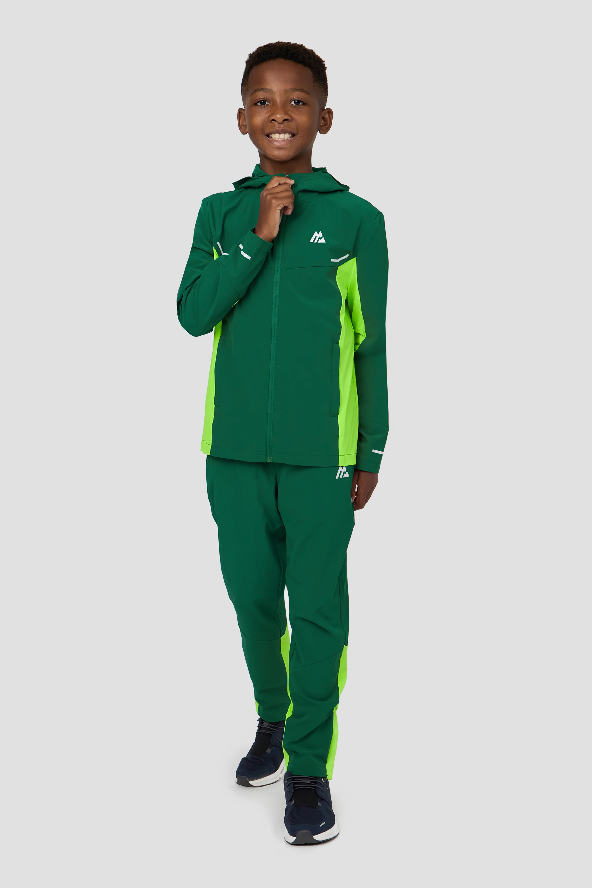 Boys Vortex Jacket - Sherwood/Neon Green - Image 3