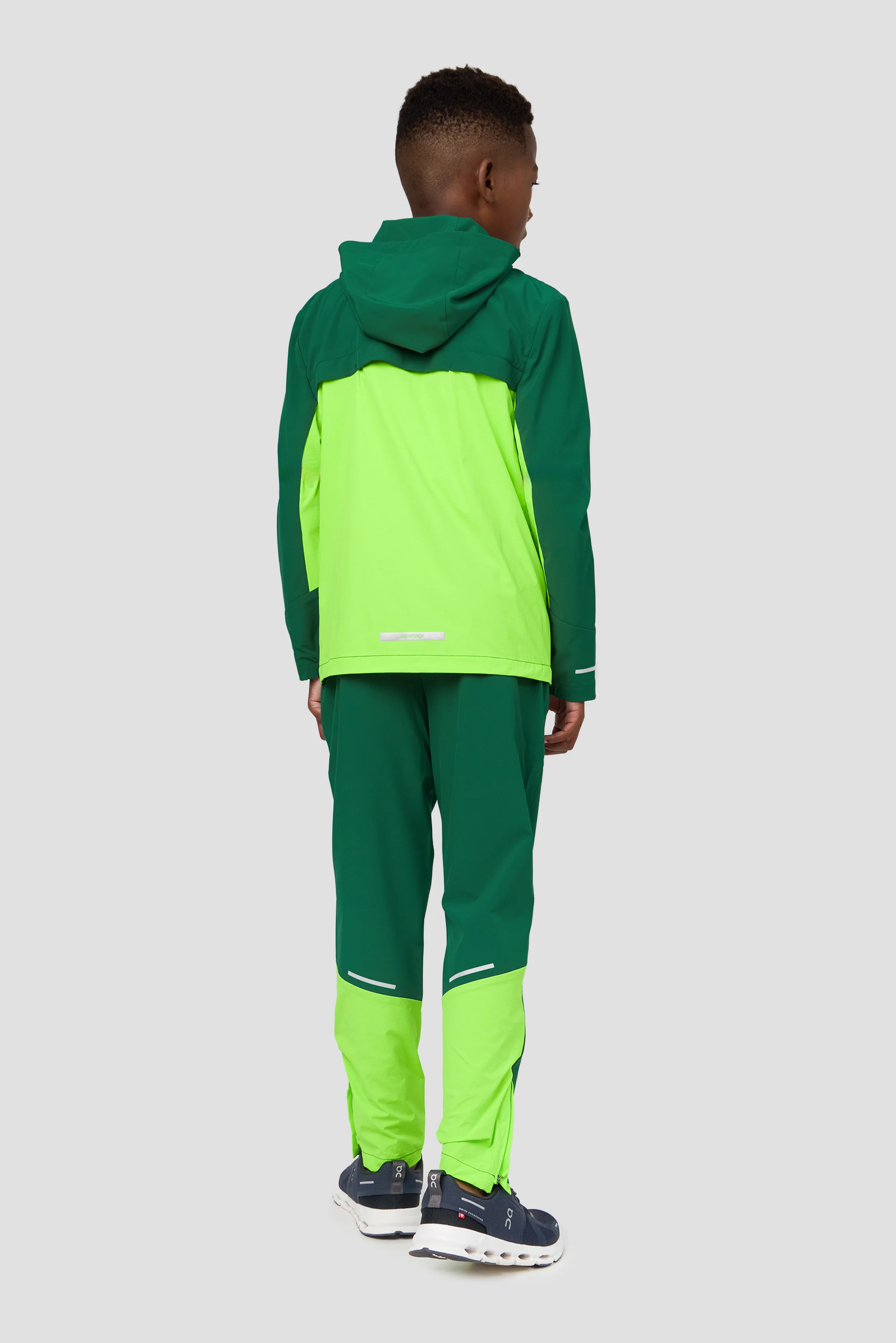 Boys Vortex Jacket - Sherwood/Neon Green - Image 4