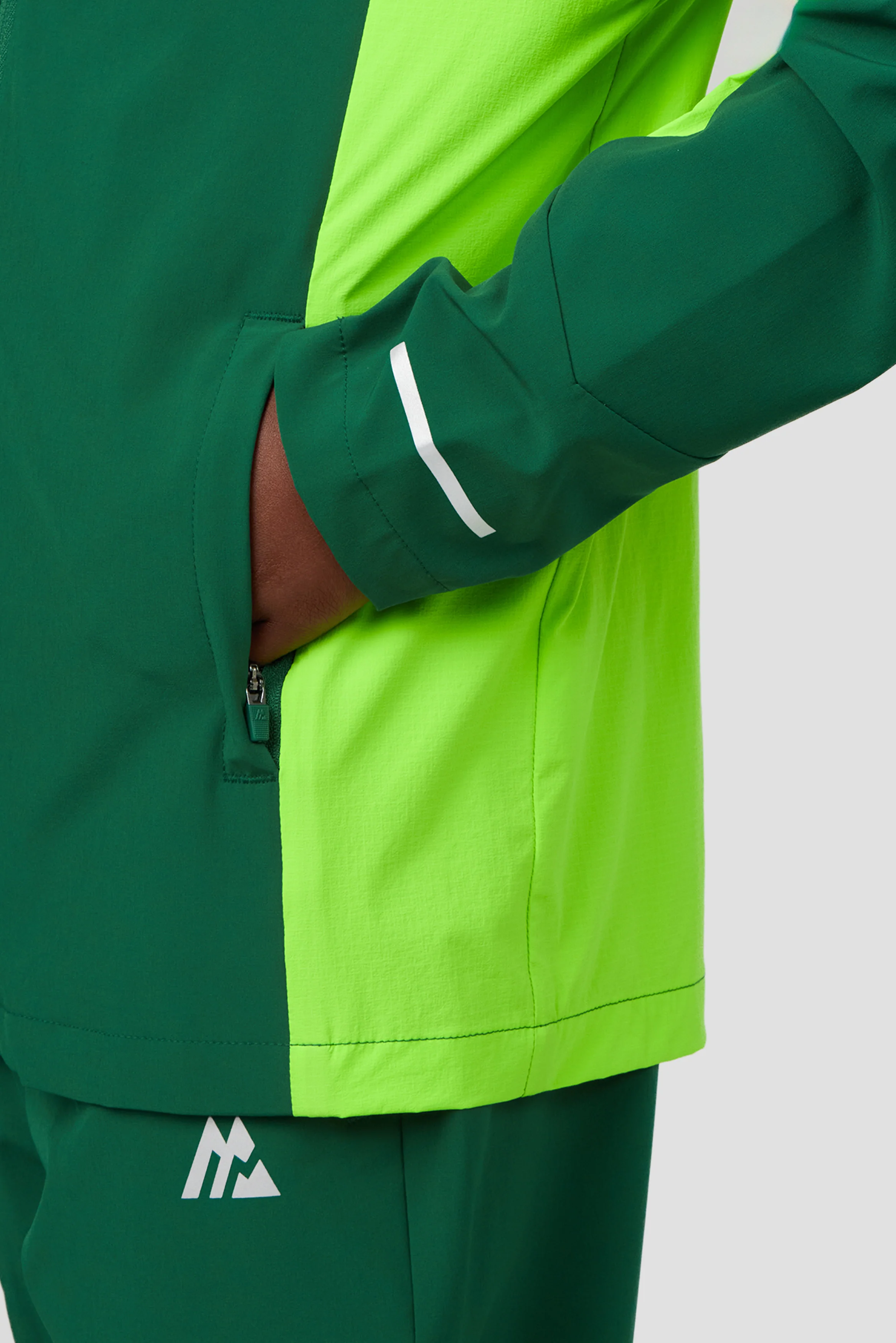 Boys Vortex Jacket - Sherwood/Neon Green - Image 7