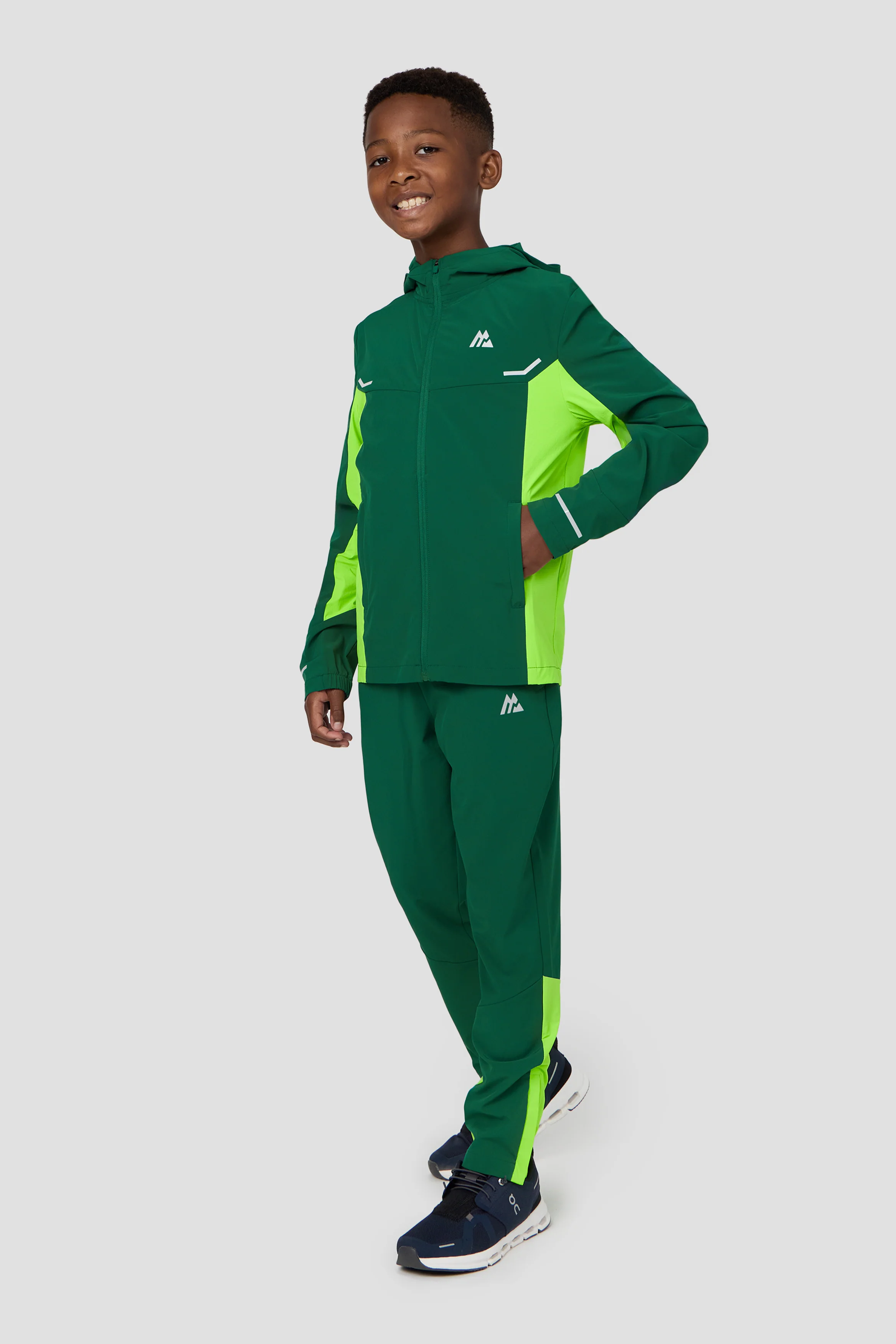 Boys Vortex Pant - Sherwood/Neon Green - Image 3