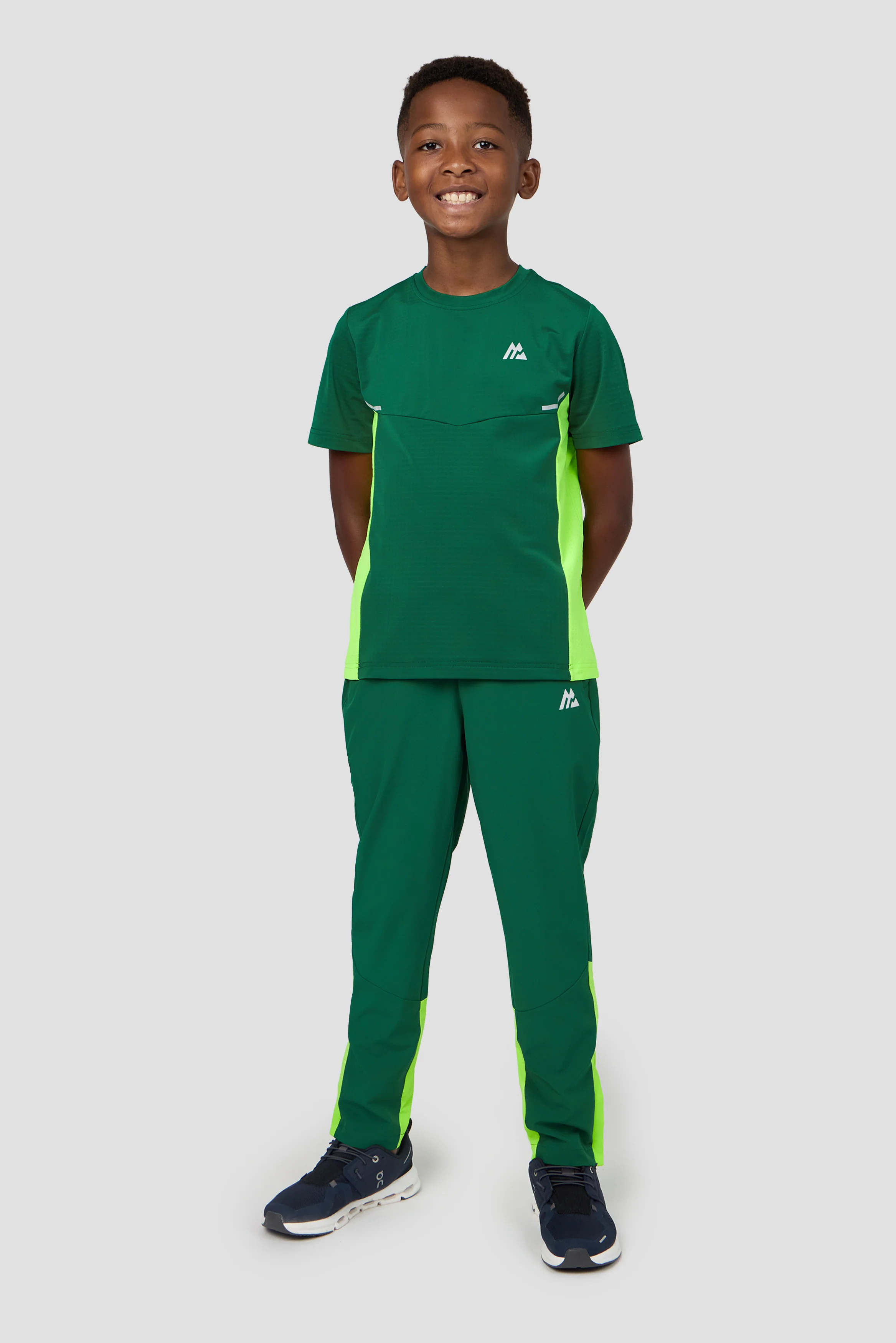 Boys Vortex T-Shirt - Sherwood/Neon Green - Image 3